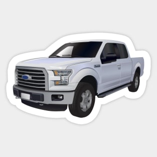 White Pickup Truck Sticker